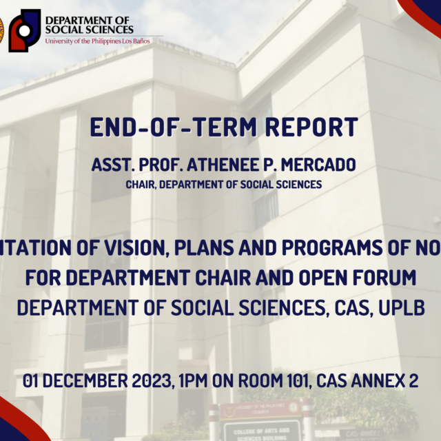 THE END OF THE TERM REPORT Asst Prof Athenee P Mercado UPLB 