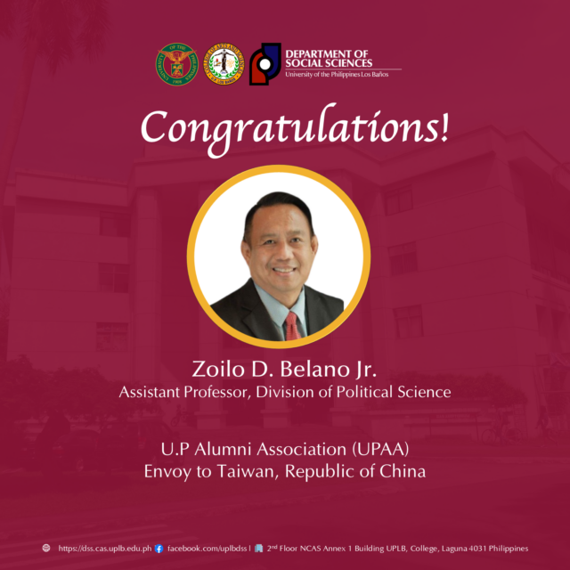 Asst. Prof. Zoilo D. Belano Jr. for his appointment as the U.P. Alumni ...